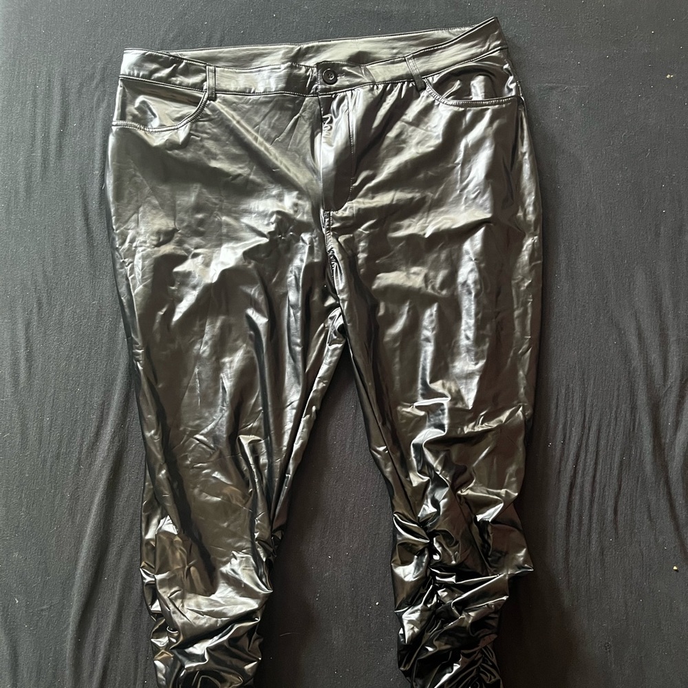 plus size faux leather pants